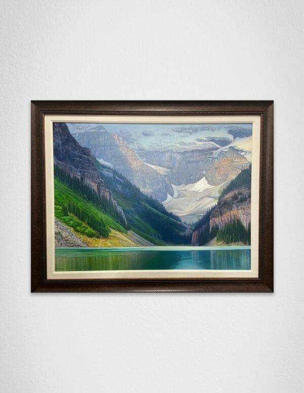 painting mockup lake louise framed ray swirsky artmatch