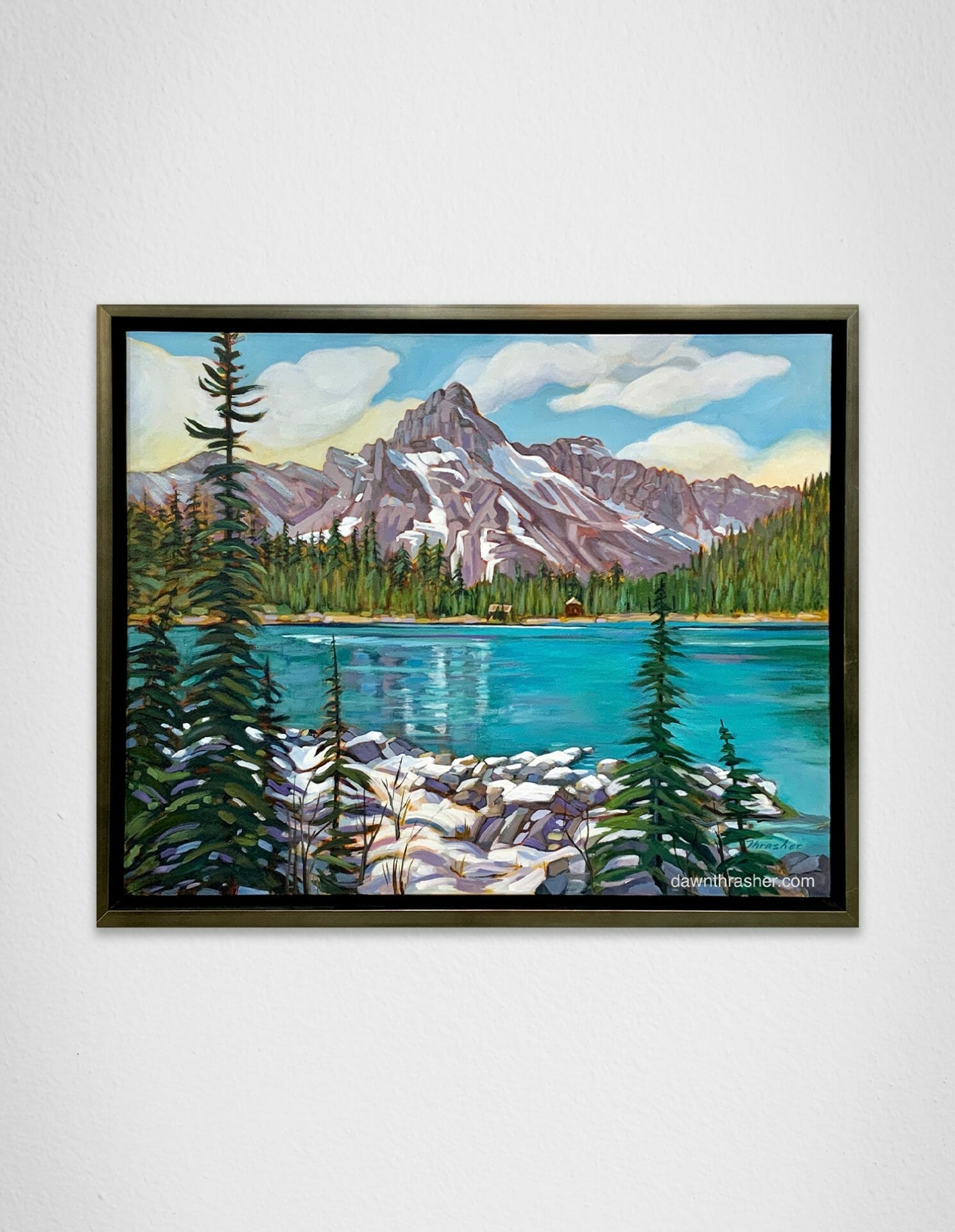 painting mockup Cathedral Mountain Framed Dawn Thrasher ArtMatch