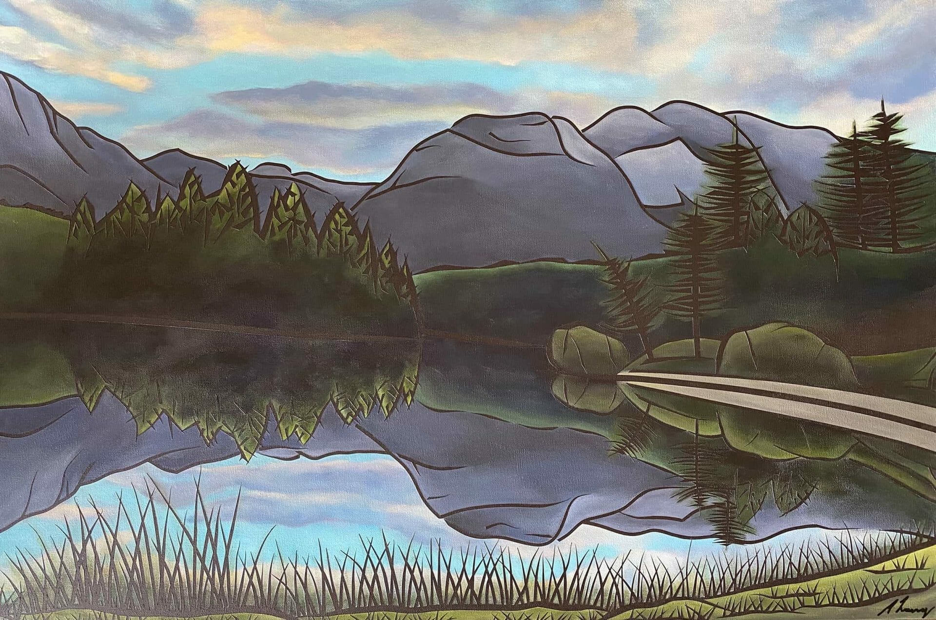 Dreamy - Canadian Original Artwork For Sale by Amanda Maglis-Long - Calgary, AB Local Artist - Mountains