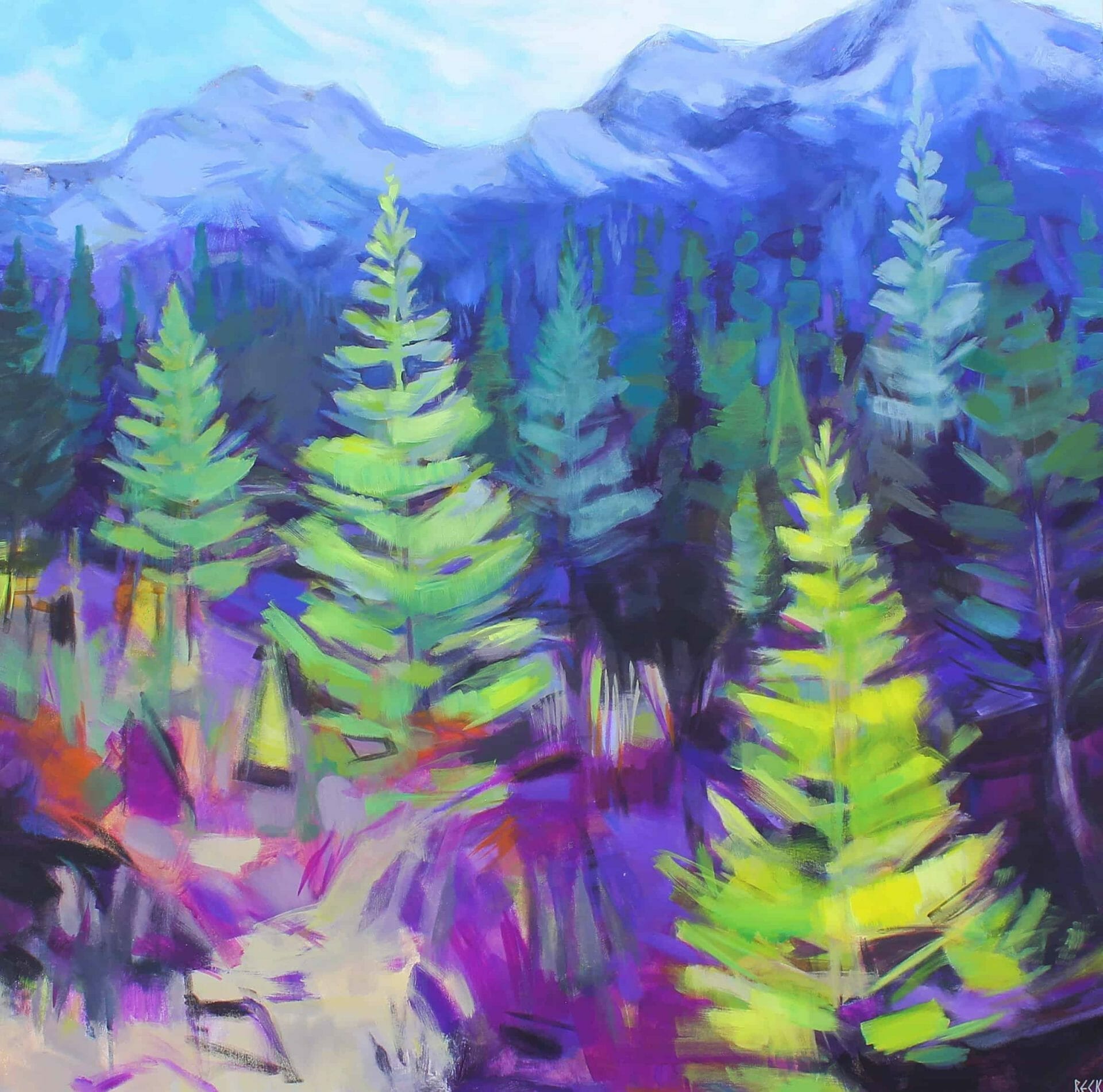 Larch March - Canadian Original Artwork For Sale by Becky Holuk - Calgary, AB Local Artist - Nature
