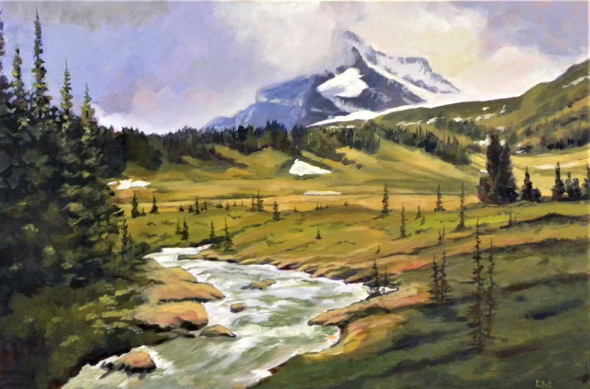 Healy Meadows 3 - Canadian Original Artwork For Sale by Colin Bell - Calgary, AB Local Artist - Mountains