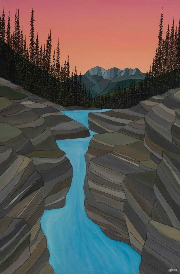 Mistaya Magic - Canadian Original Artwork For Sale by BJ Sosa - Calgary, AB Local Artist - Mountains
