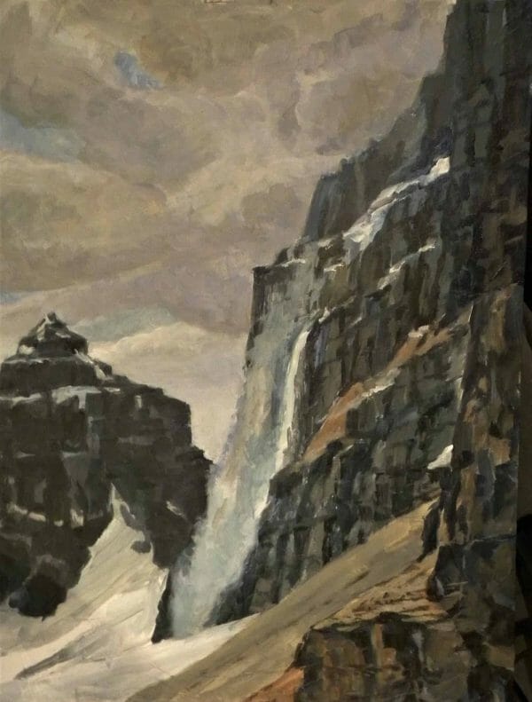 Avalanche, Mt. Lefroy [1117] - Canadian Original Artwork For Sale by Colin Bell - Calgary, AB Local Artist - Mountains