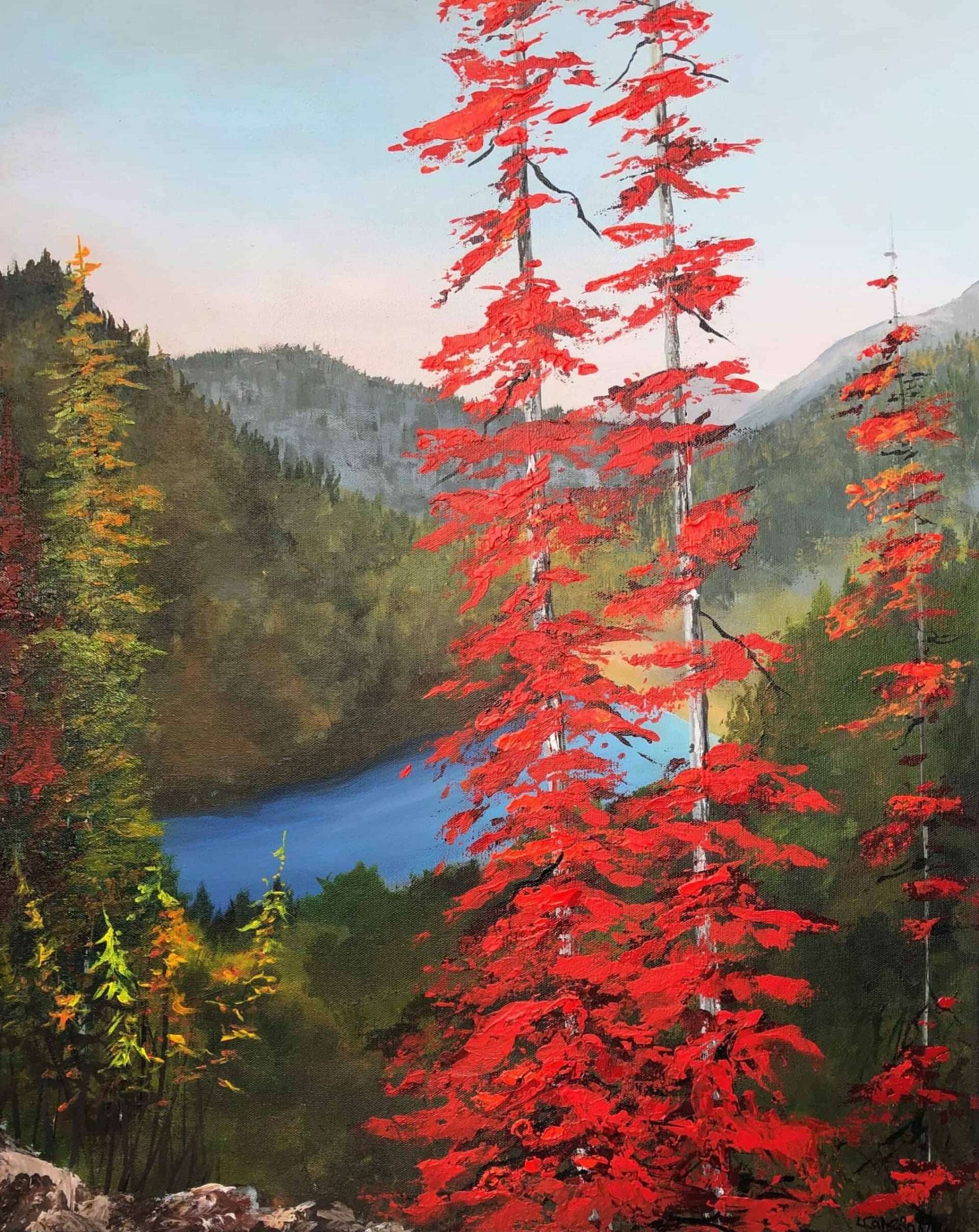 Sky High Aspens - Canadian Original Artwork For Sale by Lynn Cameron - Calgary, AB Local Artist - Mountains