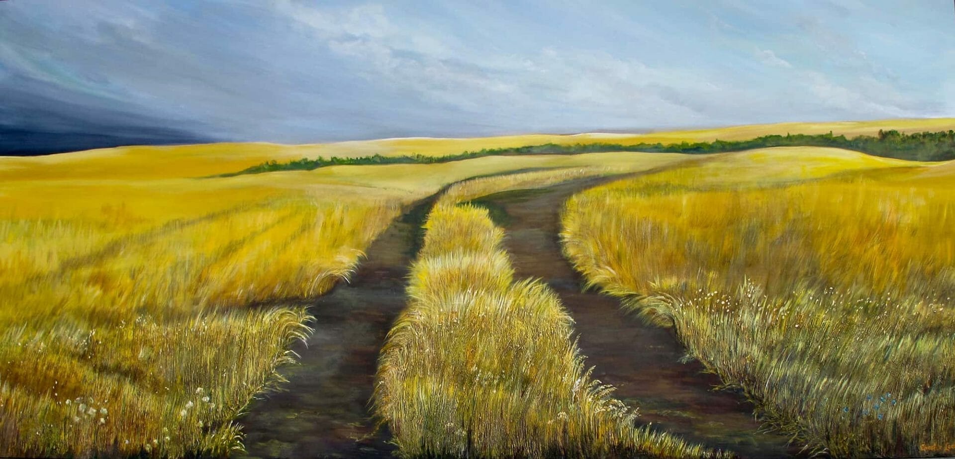 Fields of Gold - Canadian Original Artwork For Sale by Chester Lees - Turner Valley, AB Local Artist - Nature