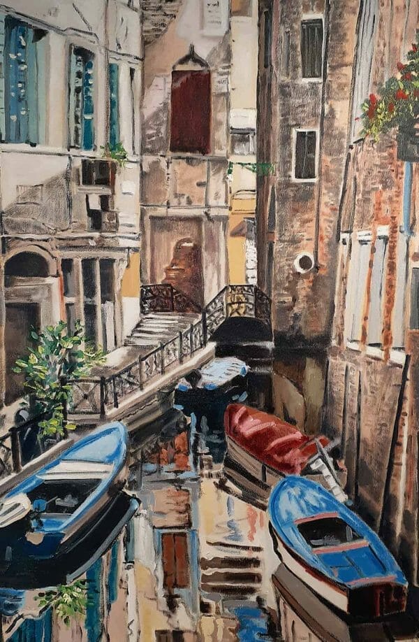 Venice - Canadian Original Artwork For Sale by Patricia Neden - Calgary, AB Local Artist - Architectural Art - Oil on Canvas