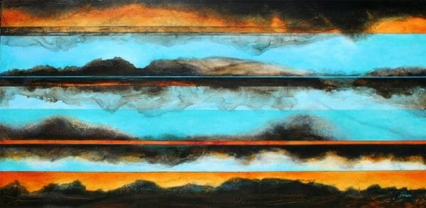 Clouds, Mountains, Oceans & Sky - Canadian Original Artwork For Sale by Janie Lockwood - Calgary, AB Local Artist - Abstract