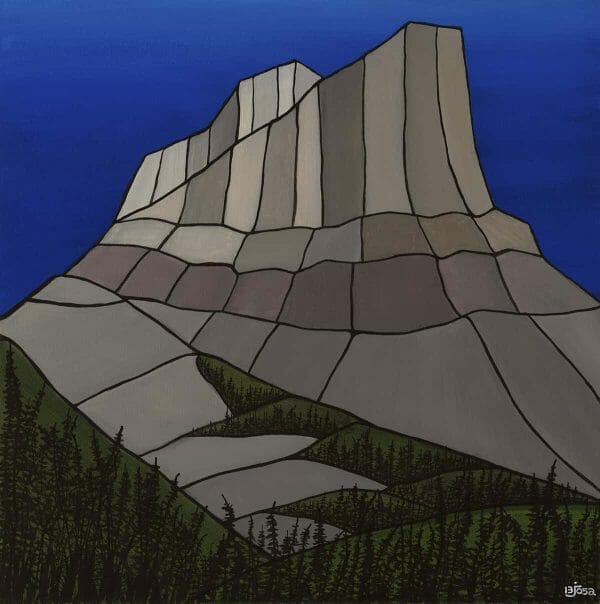 Roche Miette - Canadian Original Artwork For Sale by BJ Sosa - Calgary, AB Local Artist - Mountains
