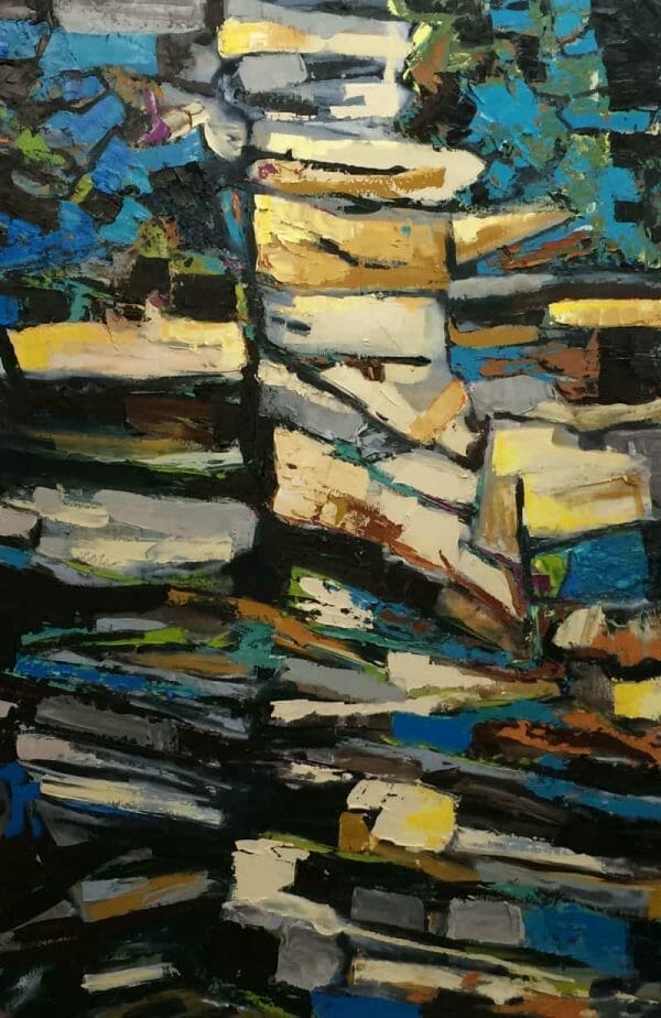 Stoney Abstraction 2 - Canadian Original Artwork For Sale by Patricia Neden - Calgary, AB Local Artist - Abstract Art - Oil on Canvas