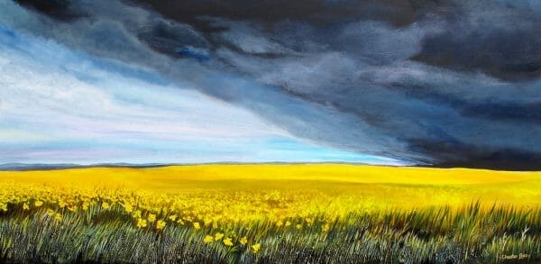 Canola Afternoon - Canadian Original Artwork For Sale by Chester Lees - Turner Valley, AB Local Artist - Nature