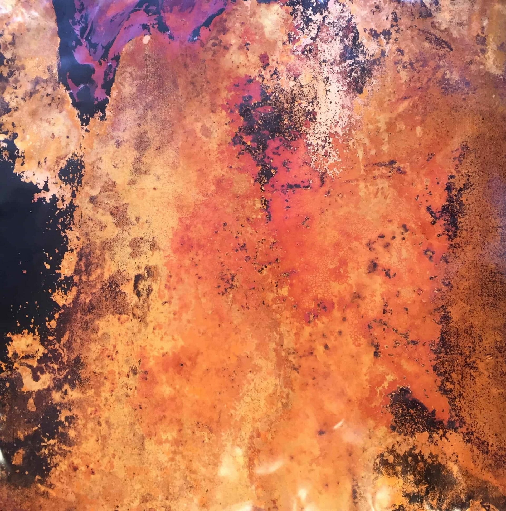 Copper Abstraction II - Canadian Original Artwork For Sale by Rosanna Marmont - Okotoks, AB Local Artist - Abstract Art - Mounted Copper
