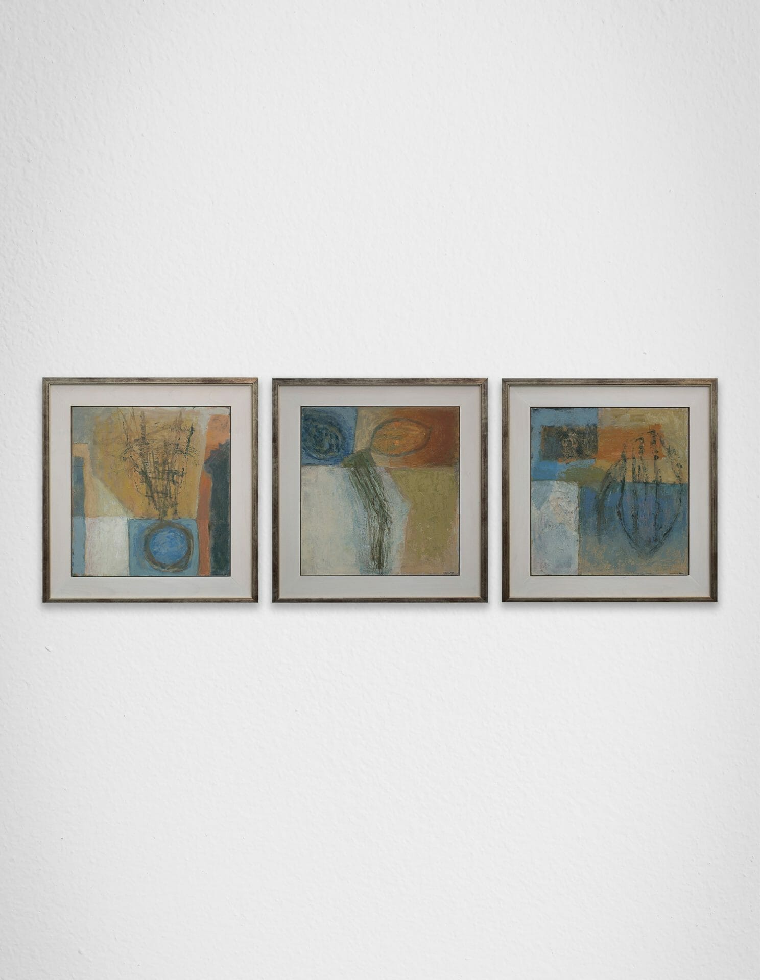 painting mockup autumnal cycle triptych framed helena hadala artmatch