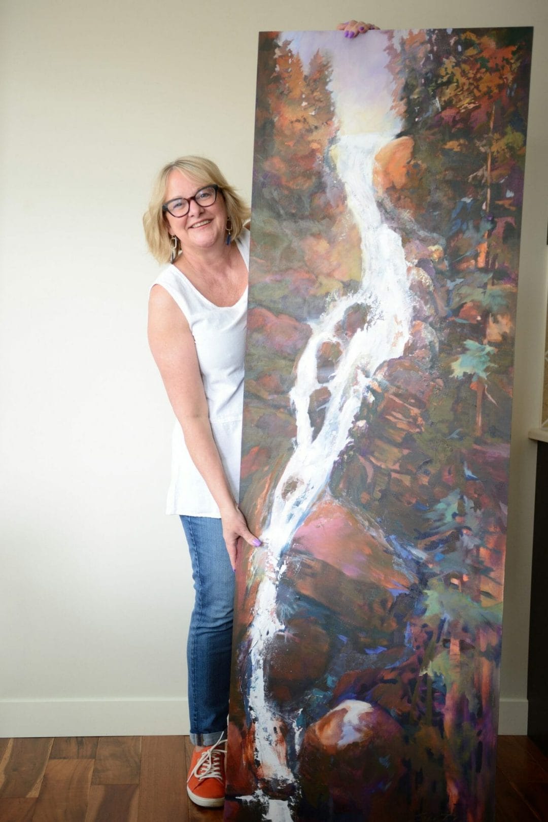 sheila schaetzle with painting