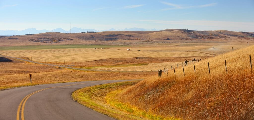 canadian-prairie-landscape-scene typical Canadian prairie landscape